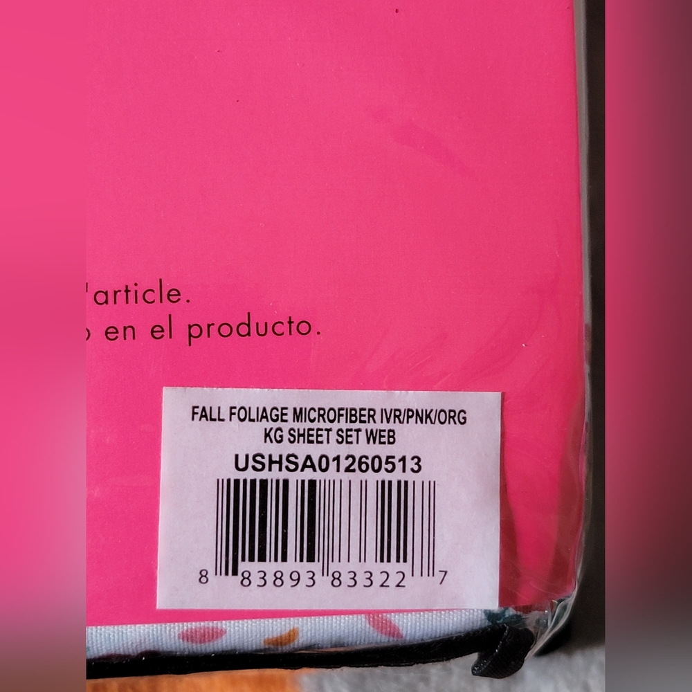 Betsey Johnson Fall Foliage King Sheet Set - Brand New - Picture 10 of 10